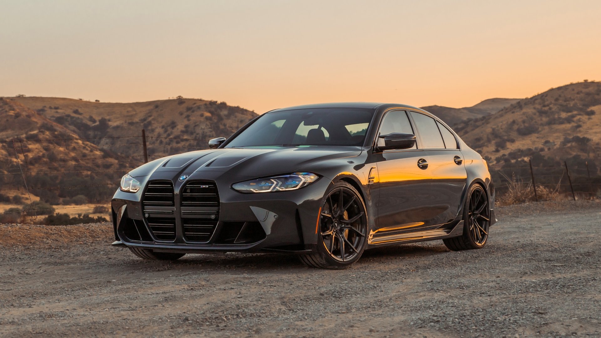 BMW G80 M3 in dramatic dark lighting